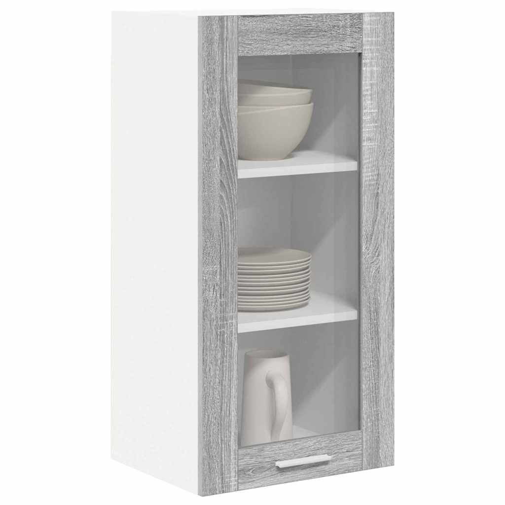 Hängeschrank mit Regal Riga 2 pcs Graues Sonoma 40 x 31 x 80 cm